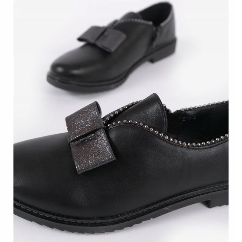 BM Black slip-on shoes with a bow 239-2 1