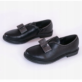BM Black slip-on shoes with a bow 239-2 2