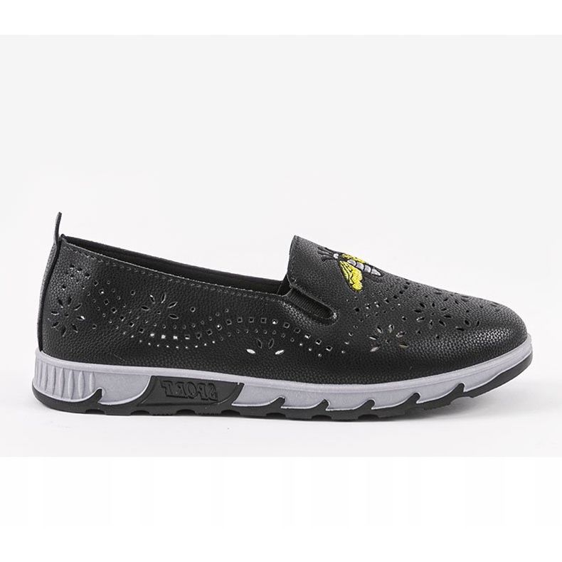 Black openwork sneakers with an imprint of JH81172-3 1