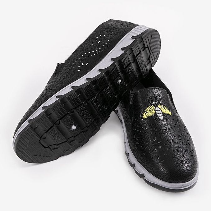 Black openwork sneakers with an imprint of JH81172-3 2
