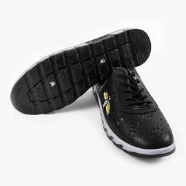 Black openwork sneakers with an imprint of JH81171-3 2