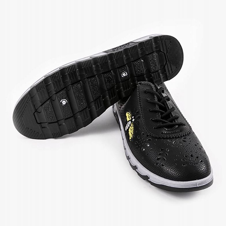 Black openwork sneakers with an imprint of JH81171-3 2
