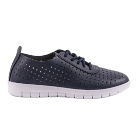 JH701-4 navy blue openwork sneakers 1