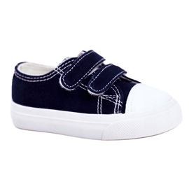 Apawwa Children's Sneakers Navy Blue Fanot with Velcro white 2