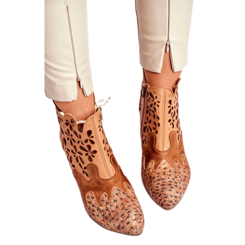 Women's Boots On High Heel Maciejka Spring Red 04369-29 beige multicolored 2