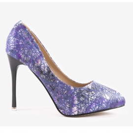 Purple flower pins 0116-4 multicolored 1