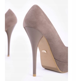 Khaki suede high heels S3477-4 multicolored green 2