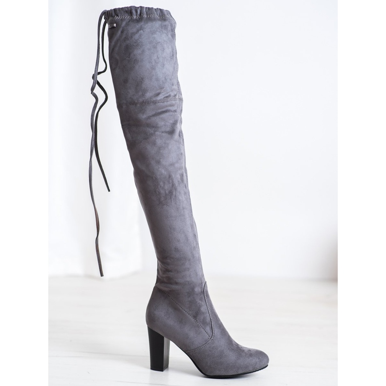 SHELOVET Gray Suede Boots grey 1