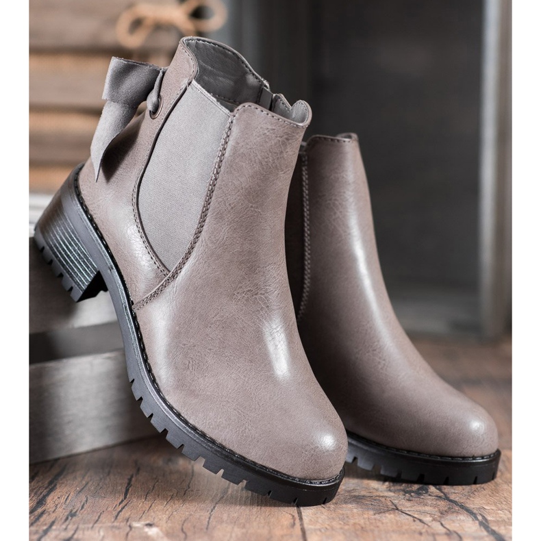 J. Star Gray Chelsea Boots On A Bar grey 2