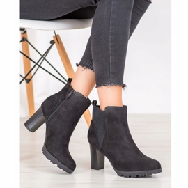 SHELOVET Suede Booties On A Bar black 1