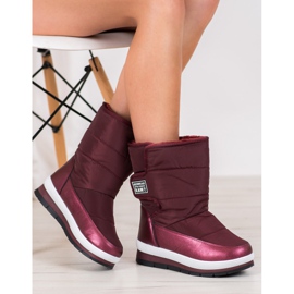 GOLL Burgundy Snow Boots With Velcro red 1