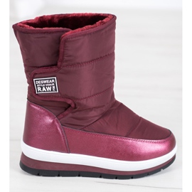 GOLL Burgundy Snow Boots With Velcro red 2