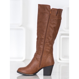 J. Star Comfortable Boots With Buckle brown 1