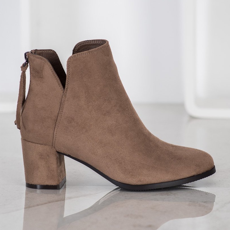 VINCEZA Zipper Boots brown 1