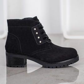 J. Star Lace-up Booties On A Post black 1