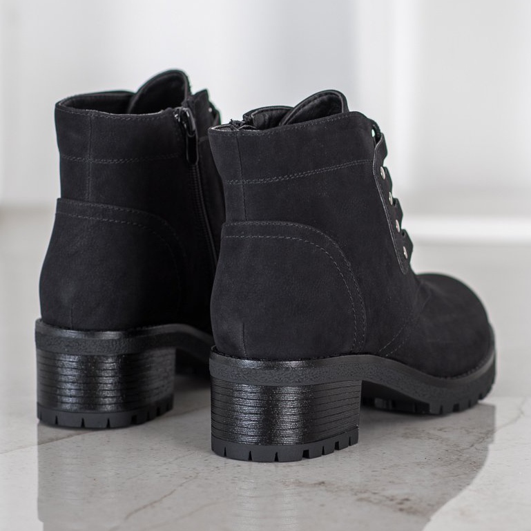 J. Star Lace-up Booties On A Post black 2
