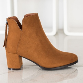 VINCEZA Zipper Boots brown 2