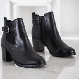 Evento Leather high-heeled ankle boots black 1