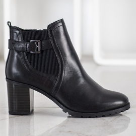 Evento Leather high-heeled ankle boots black 2