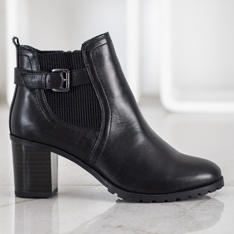 Evento Leather high-heeled ankle boots black 2