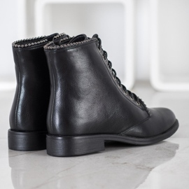 J. Star Black Lace-up Boots 2