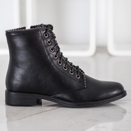 J. Star Black Lace-up Boots 1