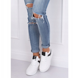 White sports shoes with wedges 85-429 WHITE / BLACK 2