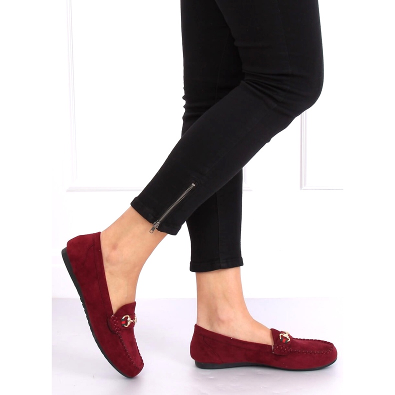 Women's burgundy loafers CH-1M16 Wine Red multicolored 1