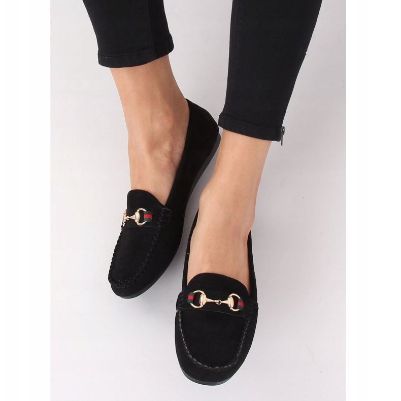 Black women's loafers CH-1M16 Black 2