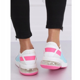 White women's sports shoes F-3336 WHITE / FUSHIA pink 1