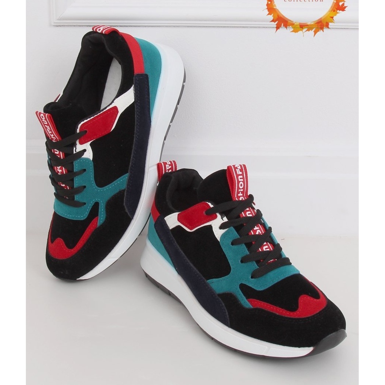 C9212 Negro suede sports shoes multicolored 1
