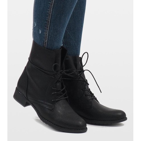 Black lace-up boots 16006-58 2