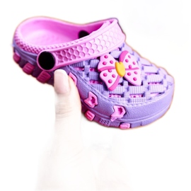 NEWS Children's Slippers Foam Crocs Violet Bow Susan purple pink 2