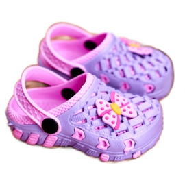 NEWS Children's Slippers Foam Crocs Violet Bow Susan pink 1