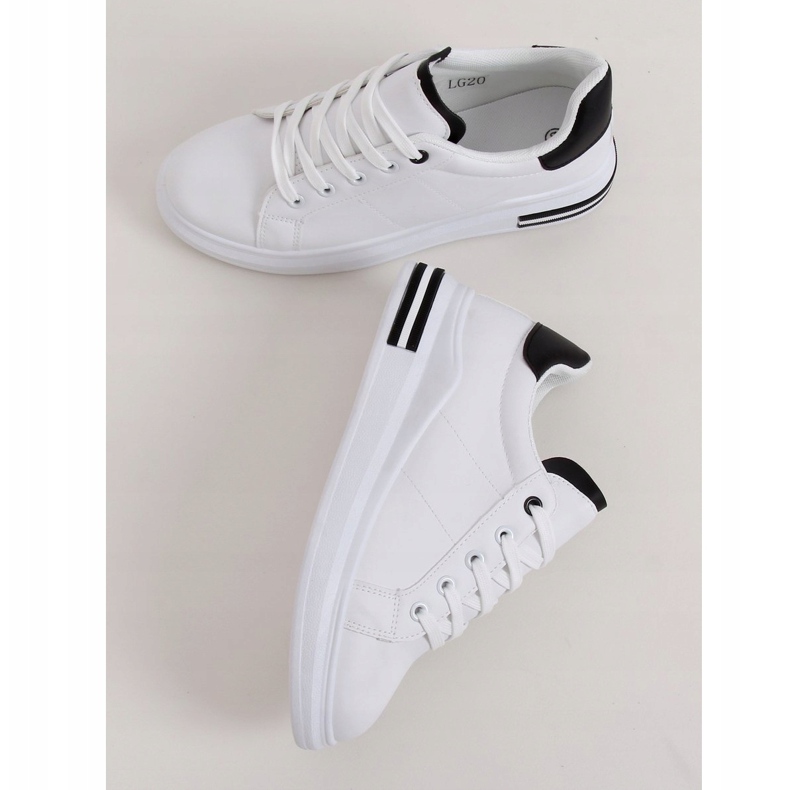 White women's sneakers LG20 WHITE / BLACK 1