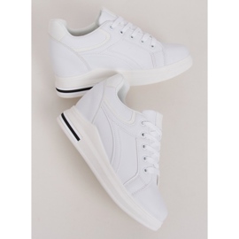 White BY-0370 WHITE / WHITE sneakers on a hidden wedge 2