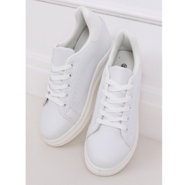 White MY-0367 White sneakers on a hidden wedge heel 1