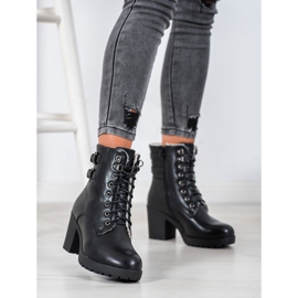 J. Star Tied Booties On The Platform black 2
