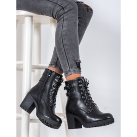 J. Star Tied Booties On The Platform black 1
