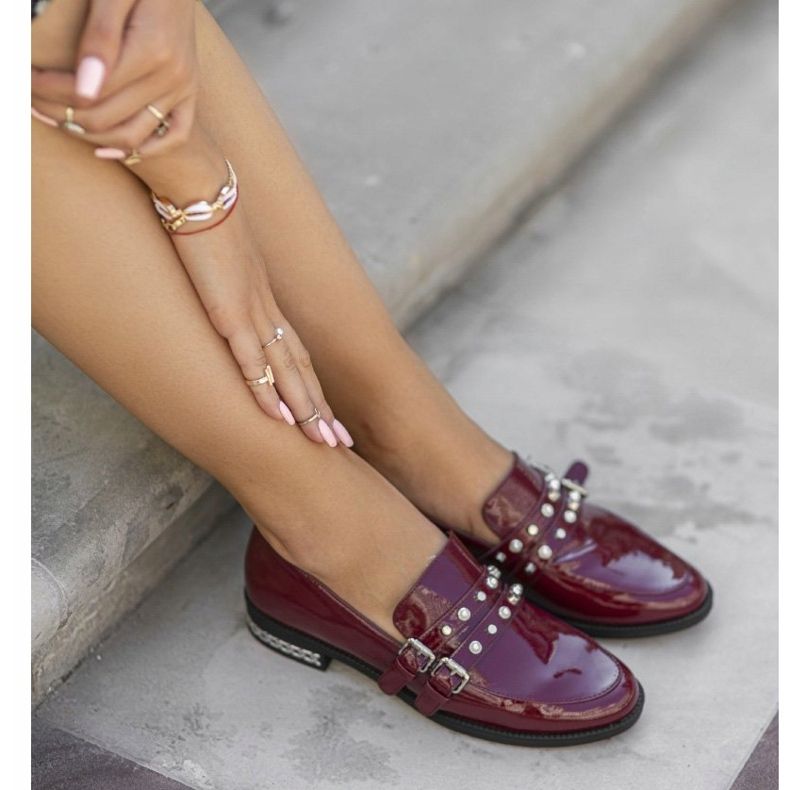 Women's maroon low shoes C18-6252-2 multicolored 1