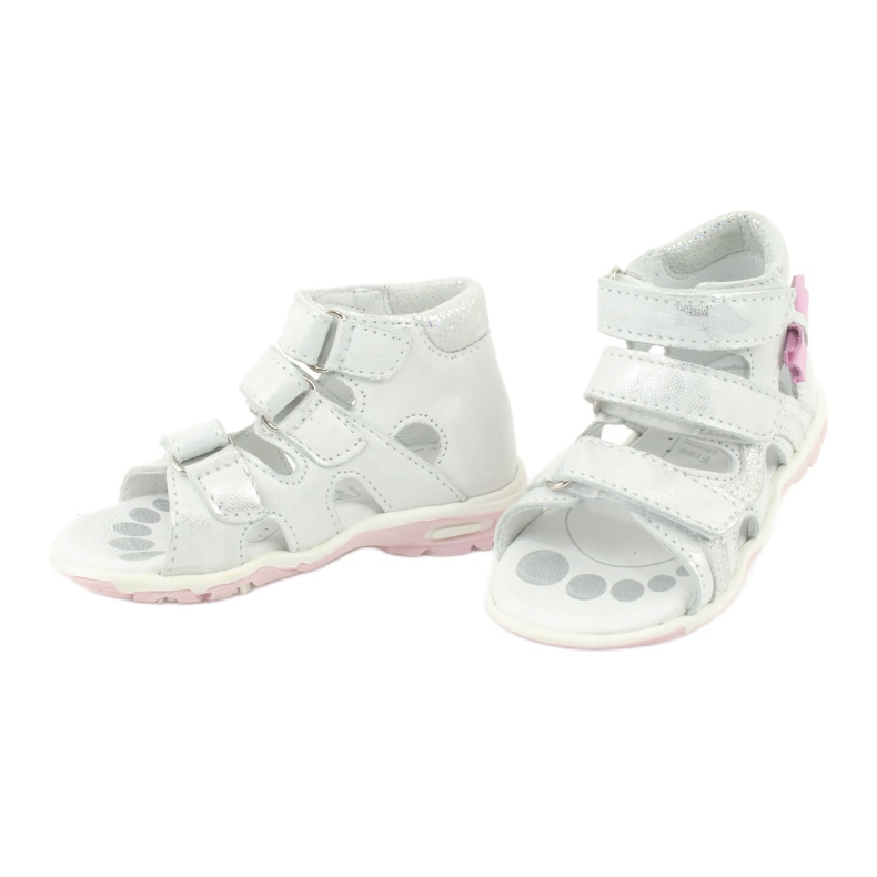 Sandals with a bow Ren But 1489 white silver plated pink 3 Sandals with a bow Ren But 1489 white silver plated pink 3