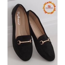 Black women's loafers 88-385 Black 1