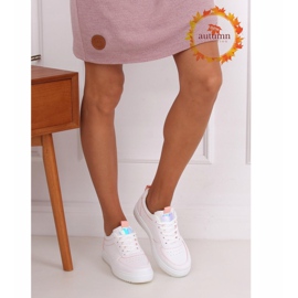 White women's sports shoes KK-203 WHITE / PINK 1