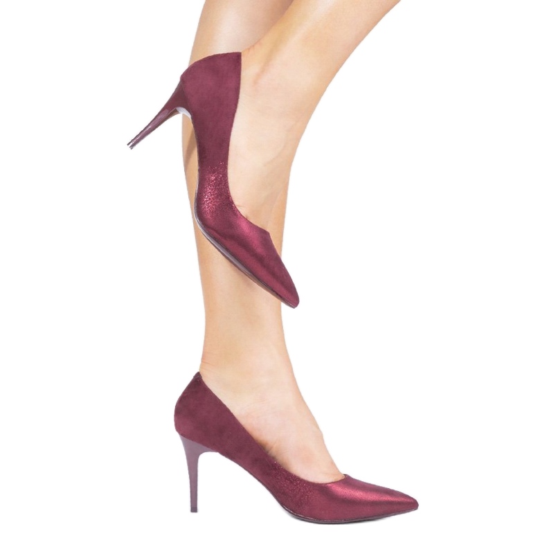 Pink classic DD50P eco-suede heels red 1