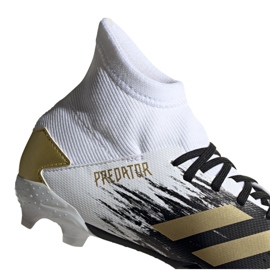 Adidas Predator 20.3 Fg Jr FW9215 football boots grey/silver, white, black, gold white 2