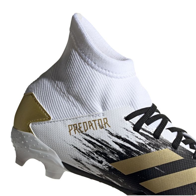 Adidas Predator 20.3 Fg Jr FW9215 football boots grey/silver, white, black, gold white 2