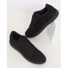 Black suede black women's sneakers 6301 2