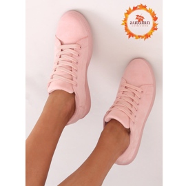 Women's pink suede sneakers 6301 Pink 1