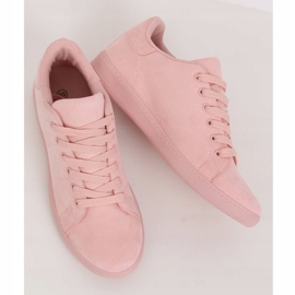 Women's pink suede sneakers 6301 Pink 2