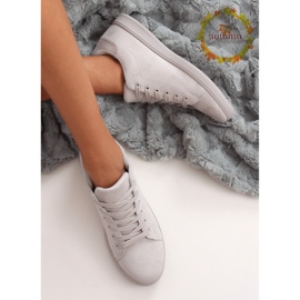 Gray suede gray women's sneakers 6301 grey 1